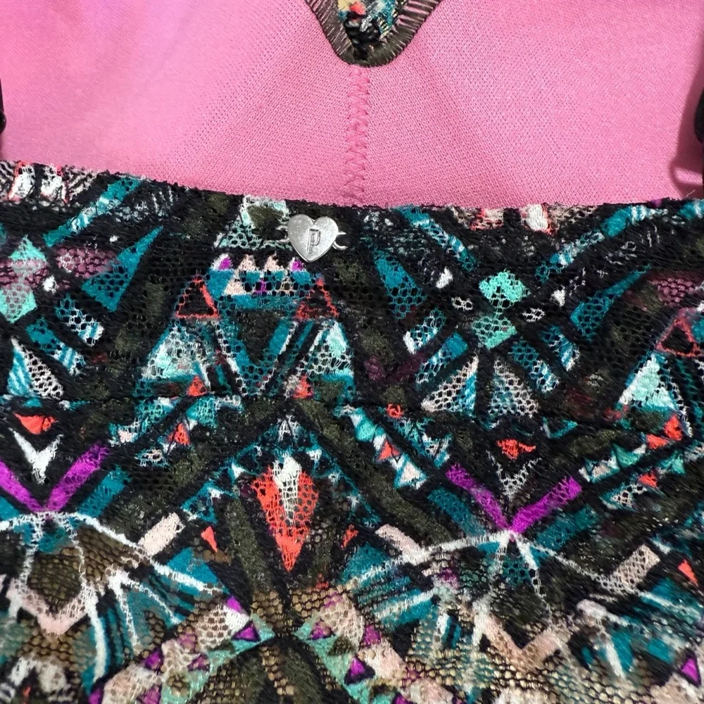 Victoria's Secret Pink Black/multi Lace Push Up Bralette Medium A-C RN 54867